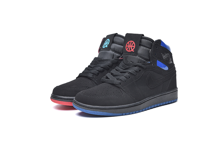 New Air Jordan 1 Sky Black Red Blue Shoes